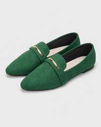Loafers Signature Women's Velvet-Effect Pointed-Toe Flats