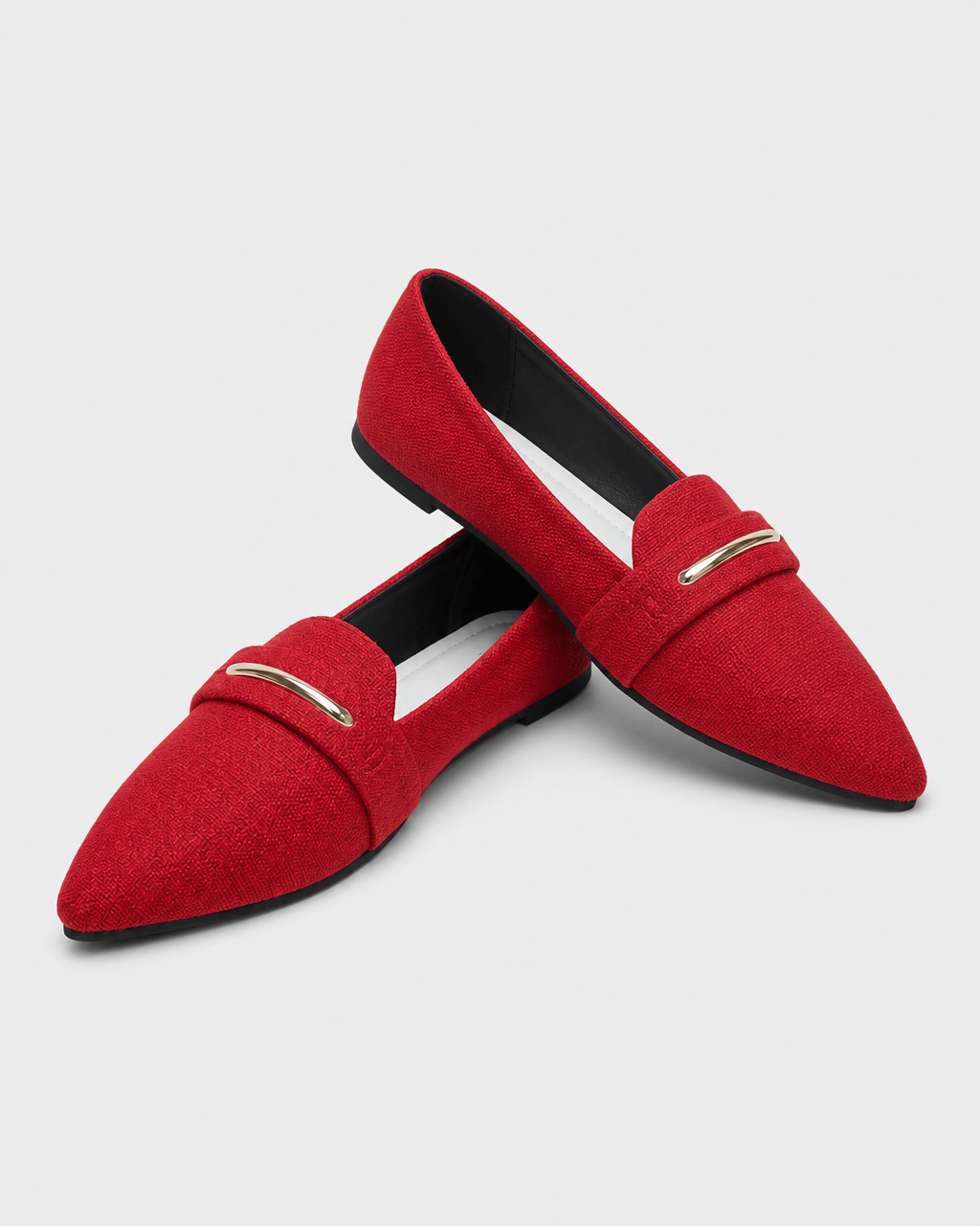Loafers Signature Women's Velvet-Effect Pointed-Toe Flats
