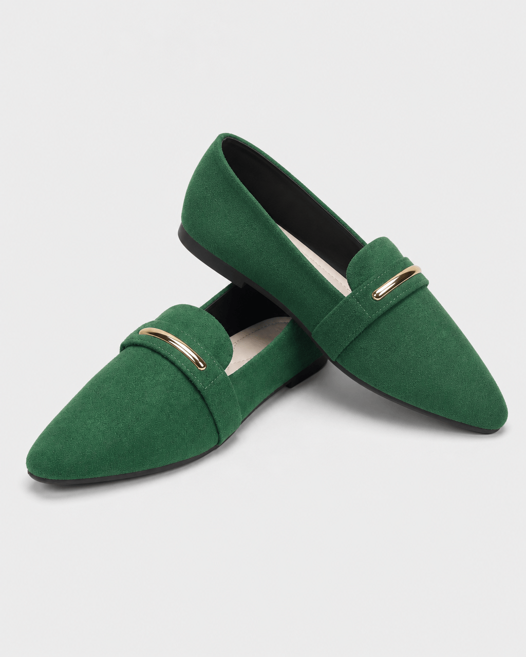 Loafers Signature Women's Velvet-Effect Pointed-Toe Flats