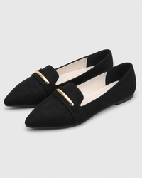 Loafers Signature Women's Velvet-Effect Pointed-Toe Flats