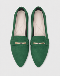 Loafers Signature Women's Velvet-Effect Pointed-Toe Flats